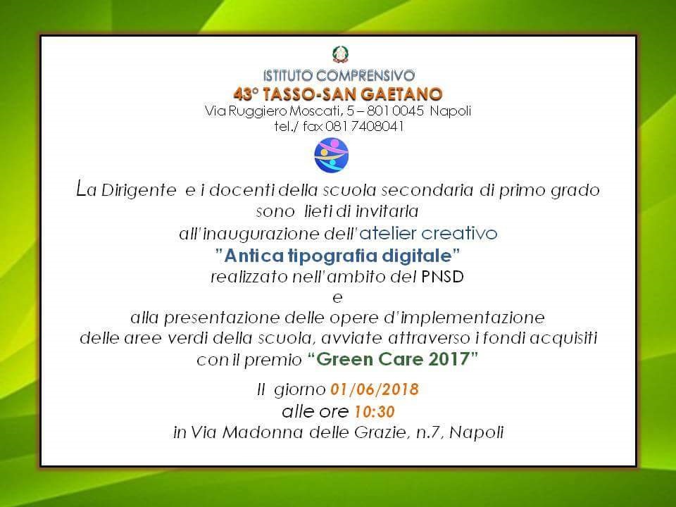 SCUOLA SECONDARIA DI I GRADO: INVITO  INAUGURAZIONE 